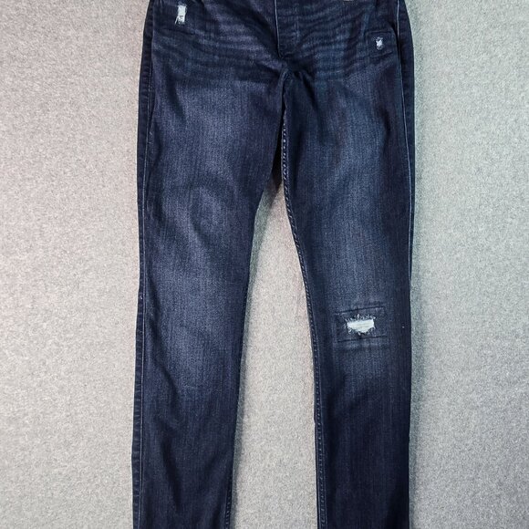 Abercrombie Kids Girls Pull On Jean Legging 15/16 Dark Wash Factory‎ Distressed - Picture 2 of 15